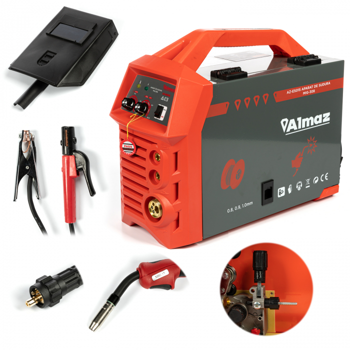 Aparat de sudura MIG-308, AlmazAZ-ES015, amperaj 308 A, cu electrozi pana la 4mm, sarma 1.2 mm [5]