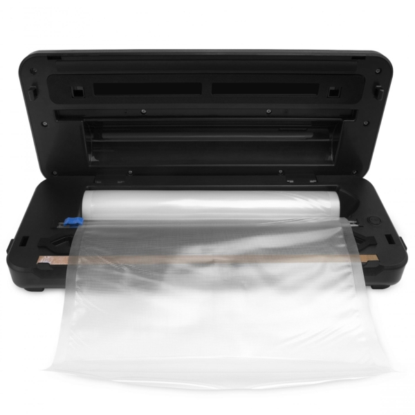 Aparat de vidat alimente Samus Sealmaster, 110 W, presiune vid 0.8 bar, conexiune la vid extern, cutter integrat, Negru/Inox [4]