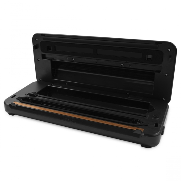 Aparat de vidat alimente Samus Sealmaster, 110 W, presiune vid 0.8 bar, conexiune la vid extern, cutter integrat, Negru/Inox [3]