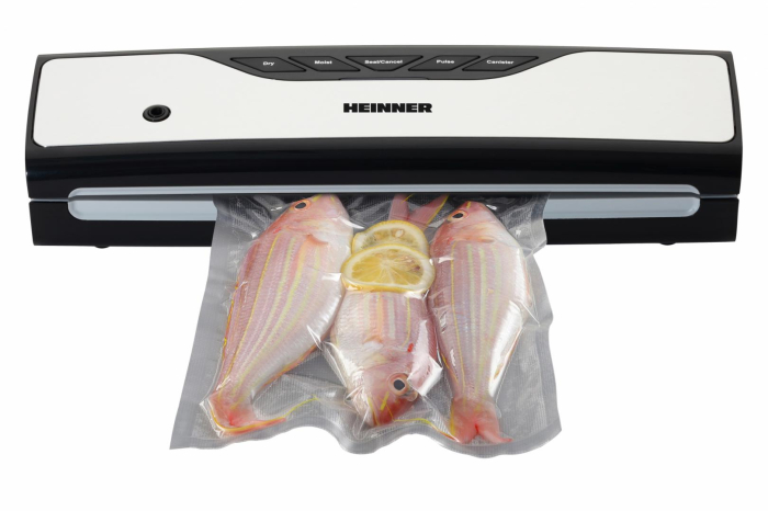 Aparat de Vidat și Sigilat Heinner FoodSeal HAV-Y136BKSS, 130 W, 6 L/min, Vidare Umedă/Uscată, Funcție Pulse, Cutter Inclus, Negru/Inox [2]