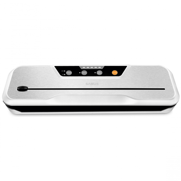 Aparat de vidat si sigilat Samus VACUUMALL, Capacitate pompa ~ 80 kpa (9 litri/min), Setare tip aliment (umed/uscat), sigilare (etansare), vidare + sigilare,  Rezervor captare lichid (15 ml),  Inox [2]