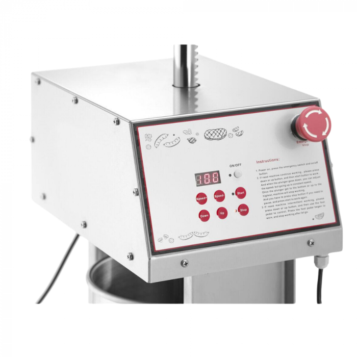Aparat electric umplut cârnați, Hendi, 15 L, oțel inoxidabil, 230V/60W, 4 pâlnii incluse [2]