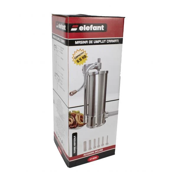 Aparat vertical de umplut carnati, 5 kg, metal/inox, 6 palnii, Elefant KY2010 [8]