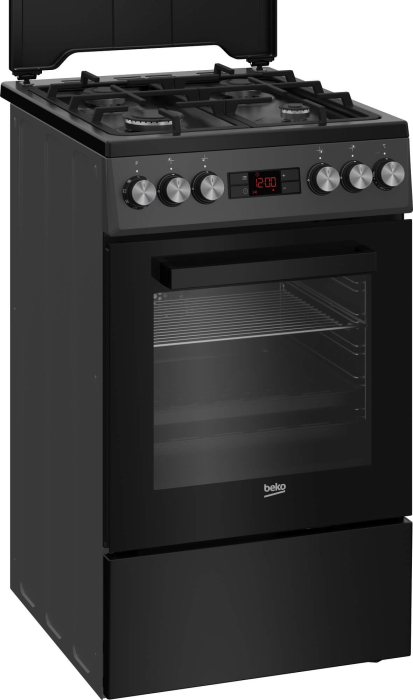 Aragaz Beko, 4 arzatoare cu eficienta ridicata, Gatire asistata cu abur, curatare SteamShine, aprindere electrica, LED display Good+, cuptor electric cu 8 functii, grill electric, gatire 3D, iluminare [2]
