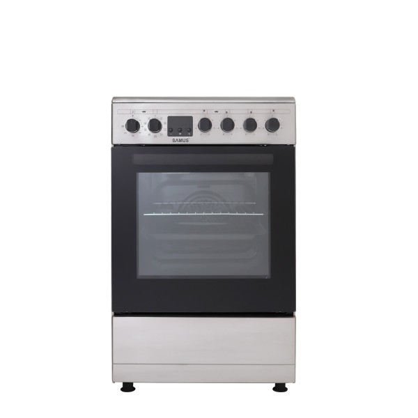 Aragaz electric Samus SM564VTE, cuptor cu 10 functii, grill, convectie 3D, timer digital, lumina interioara, Alb [2]