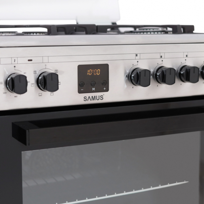 Aragaz electric Samus SM564VTE, cuptor cu 10 functii, grill, convectie 3D, timer digital, lumina interioara, Alb [5]