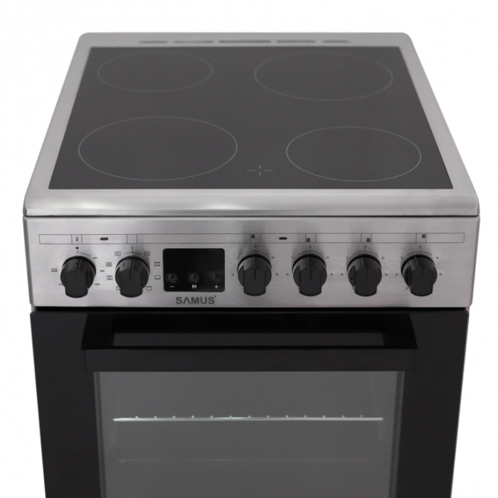Aragaz electric Samus SM564VTE, cuptor cu 10 functii, grill, convectie 3D, timer digital, lumina interioara, Alb [7]