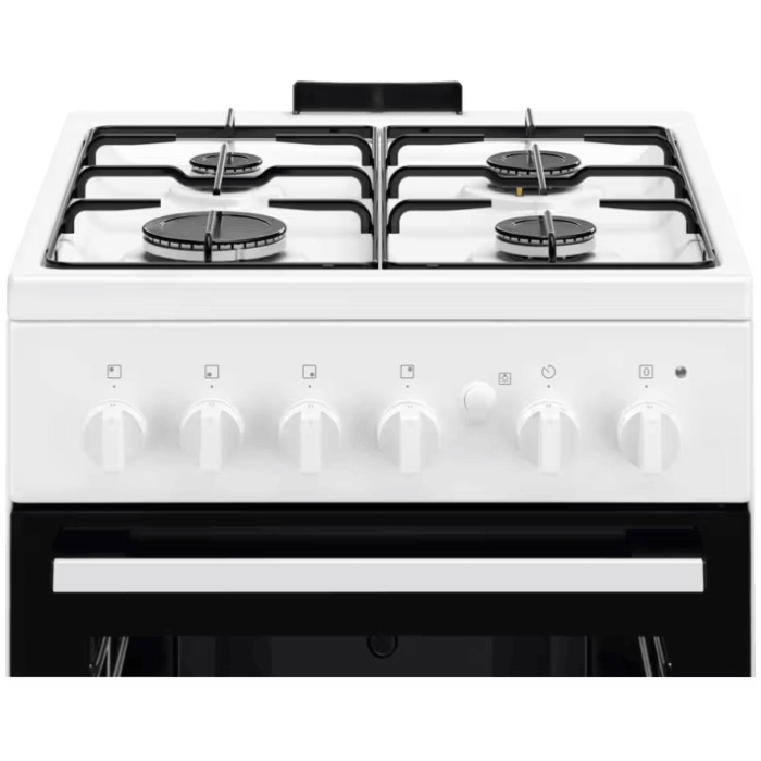 Aragaz Electrolux, Gaz, 4 arzatoare, Aprindere integrata plita si cuptor, Siguranta plita si cuptor, Autocuratare catalitica, Grill electric, Rotisor, 50 cm, Alb [2]