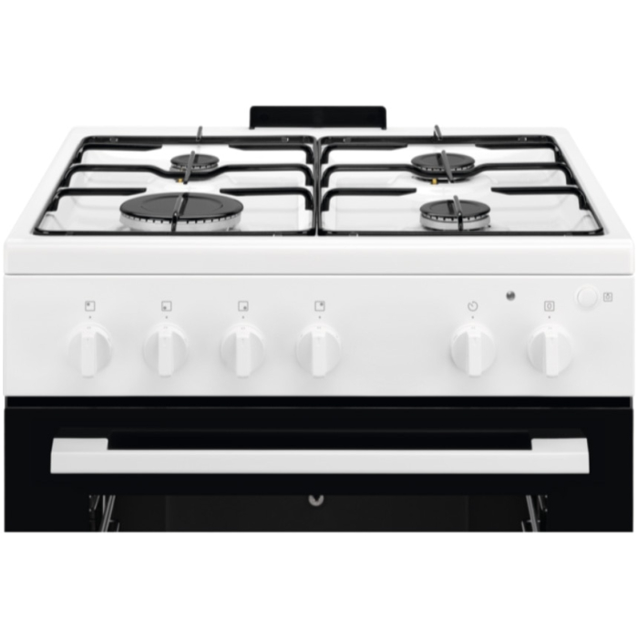 Aragaz Electrolux, Gaz, 4 arzatoare, Autocuratare Catalitica, Timer mecanic, Aprindere integrata plita si cuptor, Grill Electric, Rotisor, Iluminare cuptor, 60 cm, Alb [2]