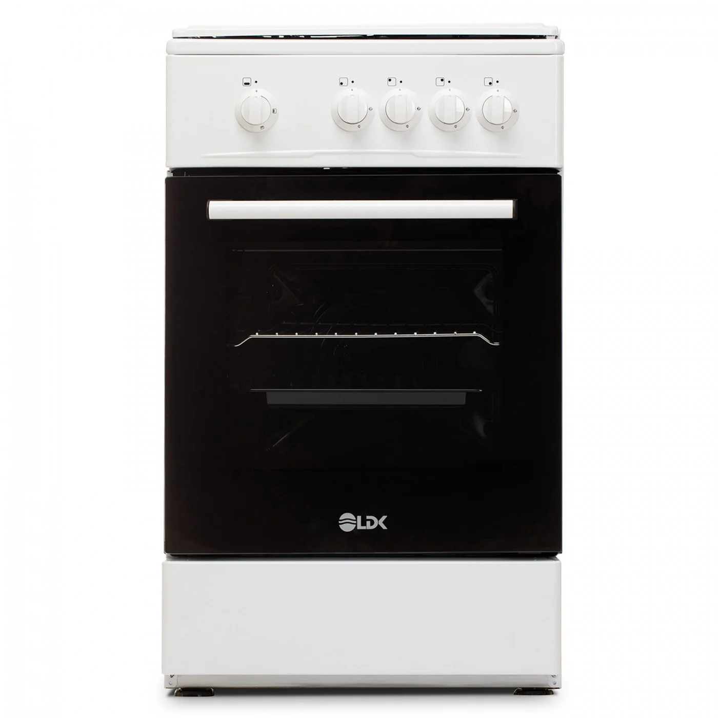 Aragaz LDK 5050 WH RMV, Gaz, 4 Arzătoare, Cuptor pe Gaz 54L, Siguranță Plită și Cuptor, Capac Metalic, Grătare Emailate, 50 x 50 cm, Alb [3]