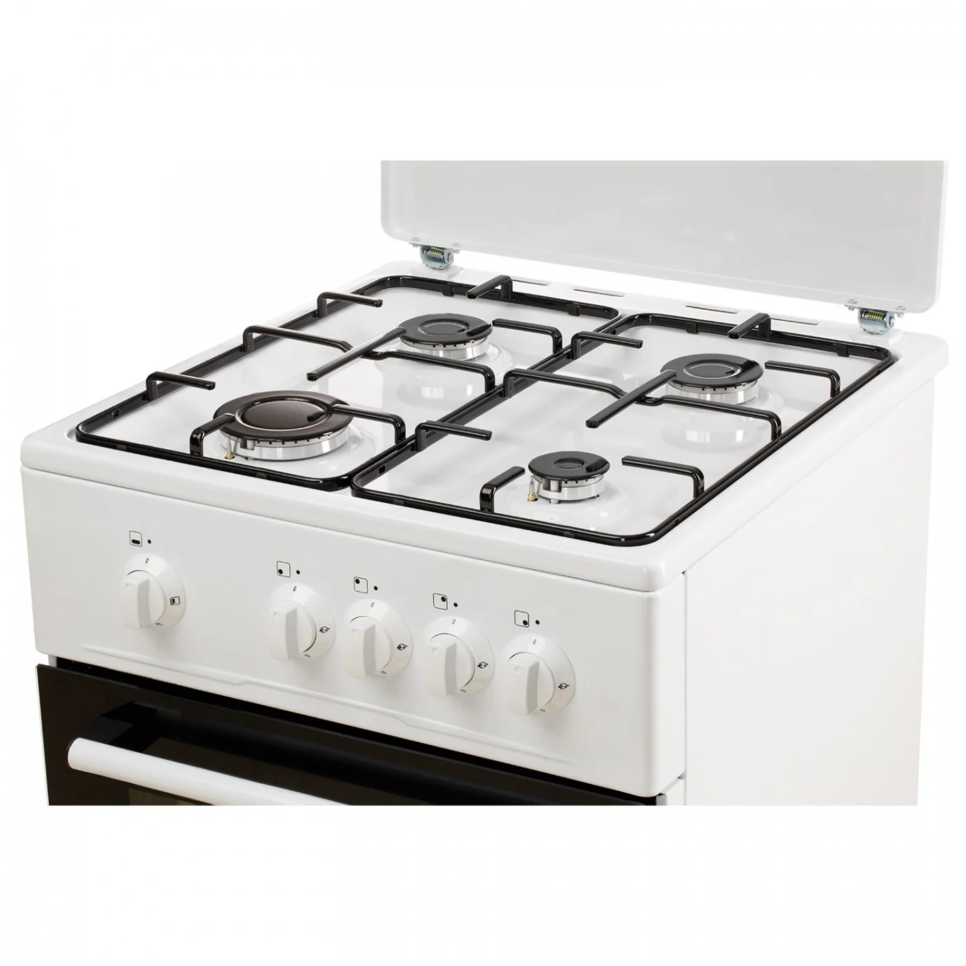Aragaz LDK 5050 WH RMV, Gaz, 4 Arzătoare, Cuptor pe Gaz 54L, Siguranță Plită și Cuptor, Capac Metalic, Grătare Emailate, 50 x 50 cm, Alb [2]