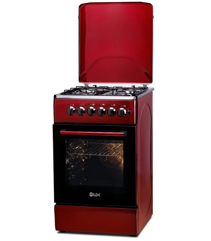 Aragaz LDK 5060 ECAI BORDO RMV, 4 Arzatoare, Siguranta, Cuptor electric, Iluminare, Capac metalic, 50 x 60 cm, Bordo [2]