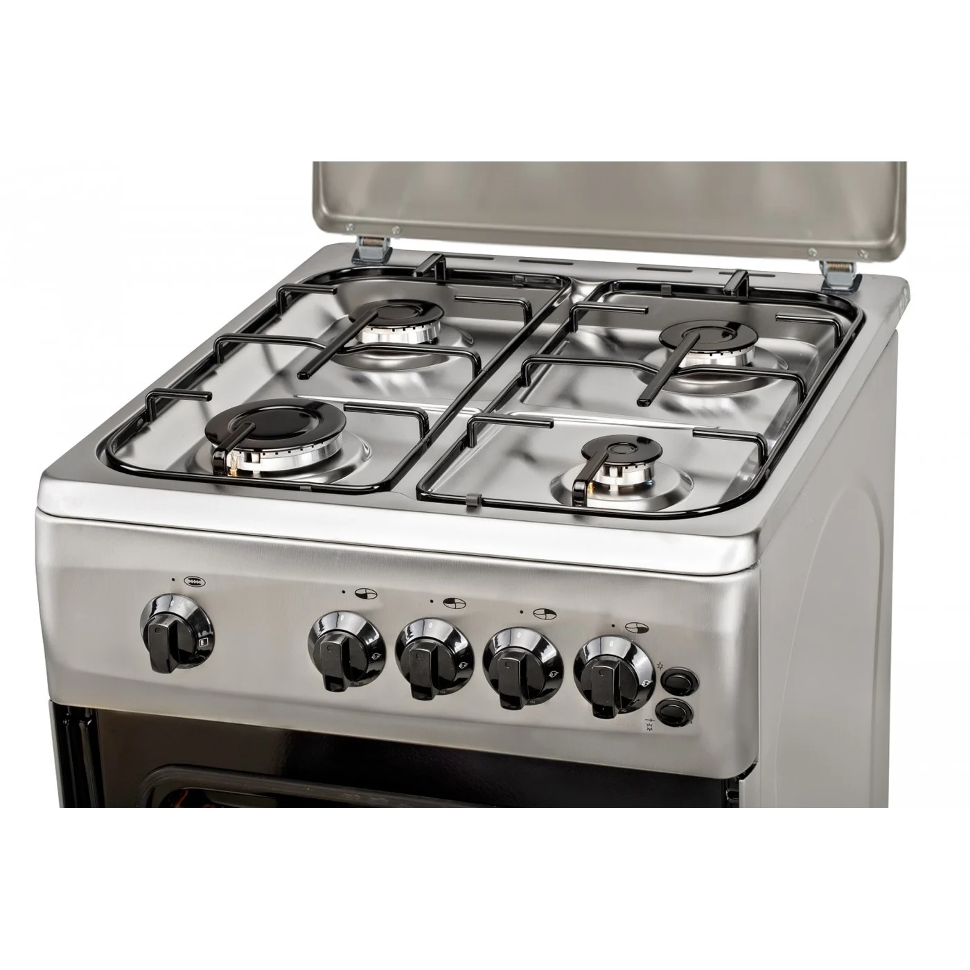 Aragaz LDK 5060 GRAI IX RMV, 4 Arzatoare, Siguranta, Grill, Rotisor, Iluminare, Capac metalic, 50 x 60 cm, Inox [4]