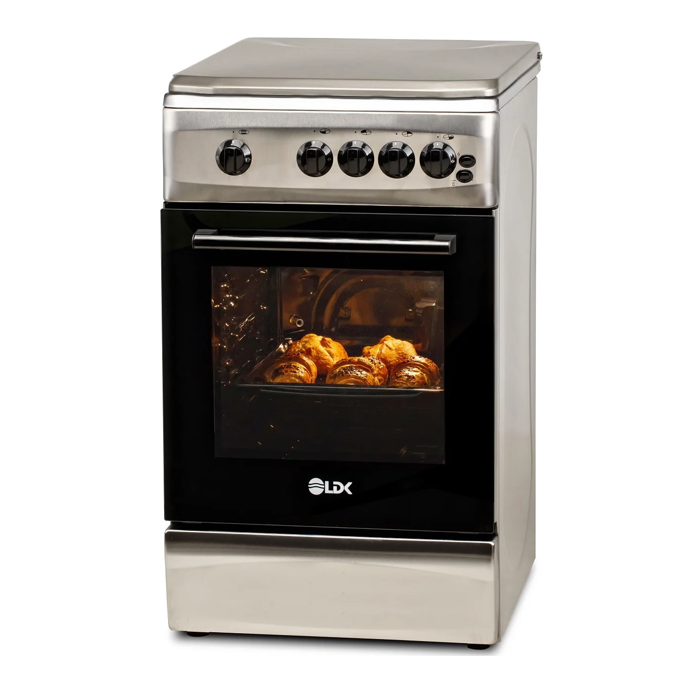 Aragaz LDK 5060 GRAI IX RMV, 4 Arzatoare, Siguranta, Grill, Rotisor, Iluminare, Capac metalic, 50 x 60 cm, Inox [3]
