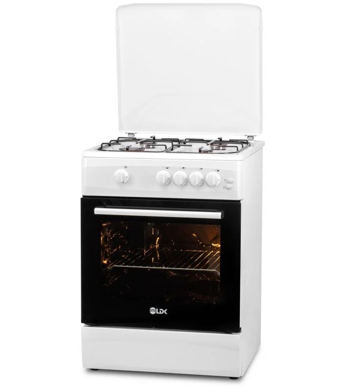Aragaz LDK 6060 GRAI WH RMV, 4 Arzatoare, Siguranta, Grill, Rotisor, Iluminare, Capac metalic, 60 x 60 cm, Alb [2]