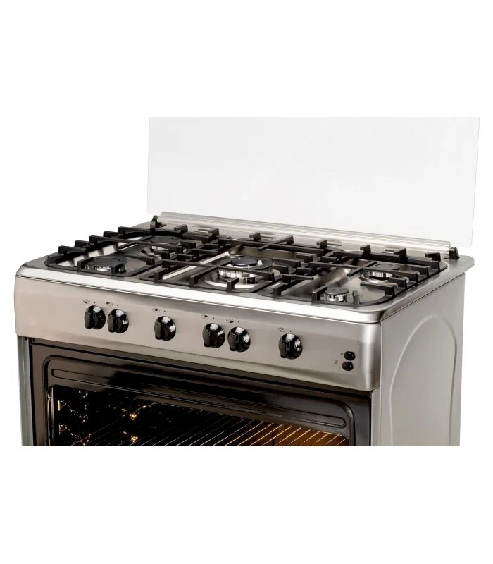 Aragaz LDK 6090 GRAI IX RMV, Gratare plita din fonta, 5 arzatoare, Aprindere electrica, Grill, Rotisor, 90 cm, Inox [5]