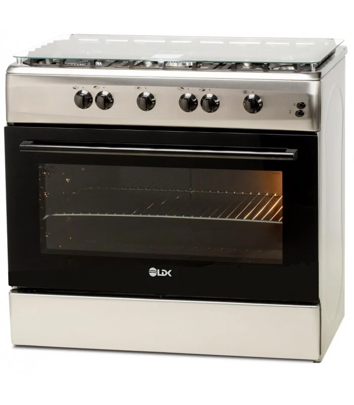 Aragaz LDK 6090 GRAI IX RMV, Gratare plita din fonta, 5 arzatoare, Aprindere electrica, Grill, Rotisor, 90 cm, Inox [4]