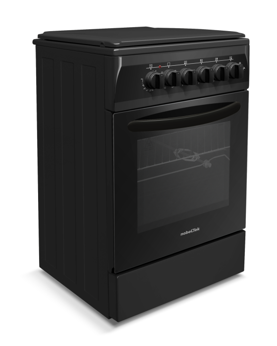 Aragaz mixt NobelTek NLT 5604N/E1, Plita gaz, Cuptor electric, Ventilator, Aprindere electrica, Iluminare cuptor, Negru [4]