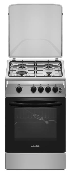 Aragaz NobelTek NLT 5603IX/G1, Gaz, Grill, Rotisor, Aprindere electrica, Iluminare cuptor, 50 x 60 cm, Silver [3]