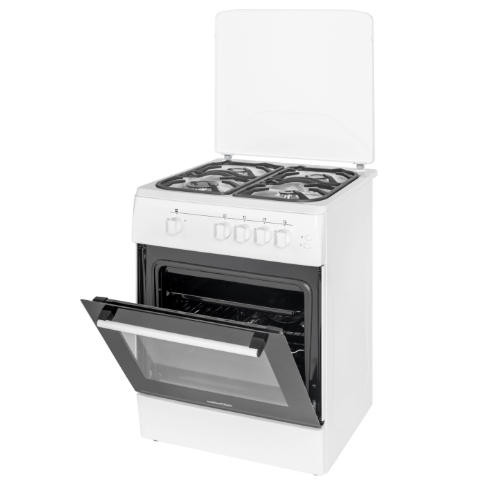 Aragaz NobelTek NLT 6603A/G1, Gaz, Grill, Aprindere electrica, Iluminare cuptor, 60 x 60 cm, Alb [3]