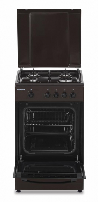 Aragaz Heinner HFSC-SME50BRW, Gaz, 4 arzatoare, Dispozitiv siguranta plita si cuptor, 50 cm, Maro [5]