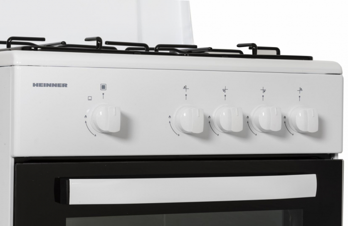 Pachet - Aragaz pe gaz Heinner HFSC-SME50WH, 50X50 cm, 4 arzatoare, duze GPL incluse, tava si gratar cromat, ALB + Hota traditionala CH-400 + Butelie GPL 26 L [7]