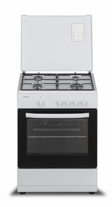 Aragaz pe Gaz Heinner HFSC-SME60WH, 4 Arzătoare, Dispozitiv Siguranță Plită și Cuptor, Capac Metalic, Duze GPL Incluse, Alb, 60x55 cm [4]