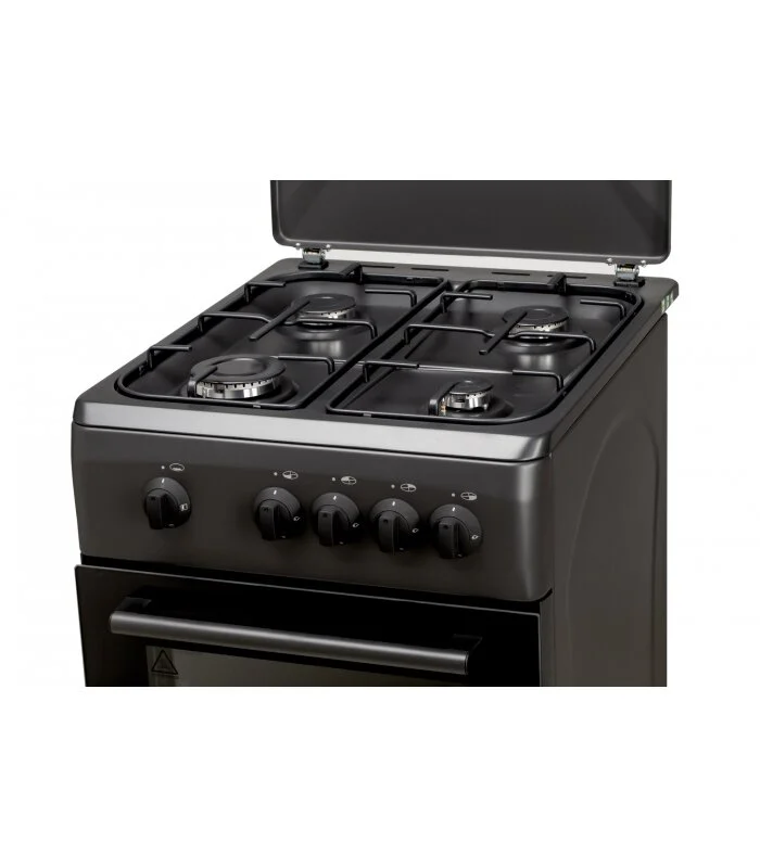 Aragaz pe Gaz LDK 5060 MAT Black RMV, 4 Arzătoare, Cuptor Gaz 46L, Siguranță Plită și Cuptor, Capac Metalic, Grătare Emailate, Duze GPL Incluse, 50 x 60 cm, Negru Mat, 4 Ani Garanție [5]