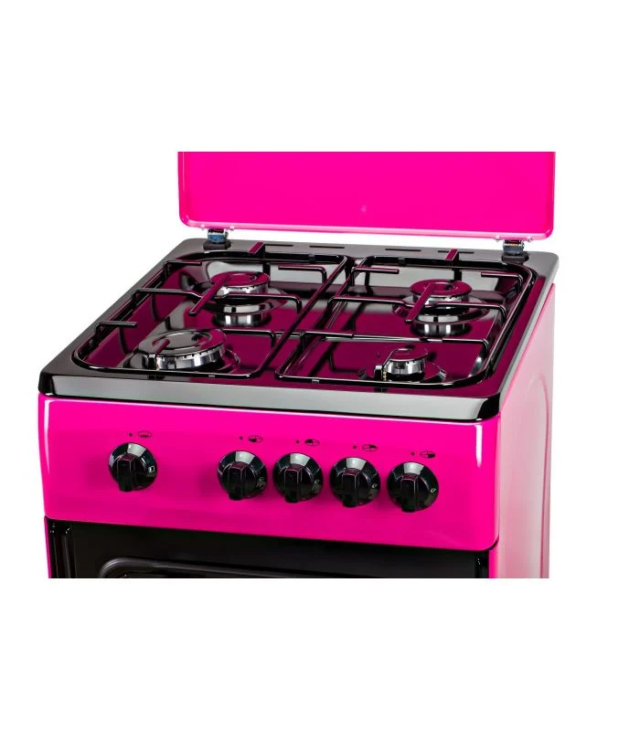 Aragaz pe Gaz LDK 5060 PURPLE RMV, 4 Arzătoare, Cuptor Gaz 46L, Siguranță Plită și Cuptor, Capac Metalic, Grătare Emailate, Duze GPL Incluse, 50 x 60 cm, Roz, 4 Ani Garanție [5]