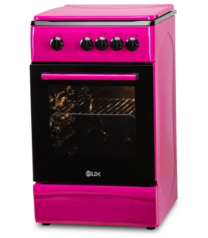 Aragaz pe Gaz LDK 5060 PURPLE RMV, 4 Arzătoare, Cuptor Gaz 46L, Siguranță Plită și Cuptor, Capac Metalic, Grătare Emailate, Duze GPL Incluse, 50 x 60 cm, Roz, 4 Ani Garanție [4]