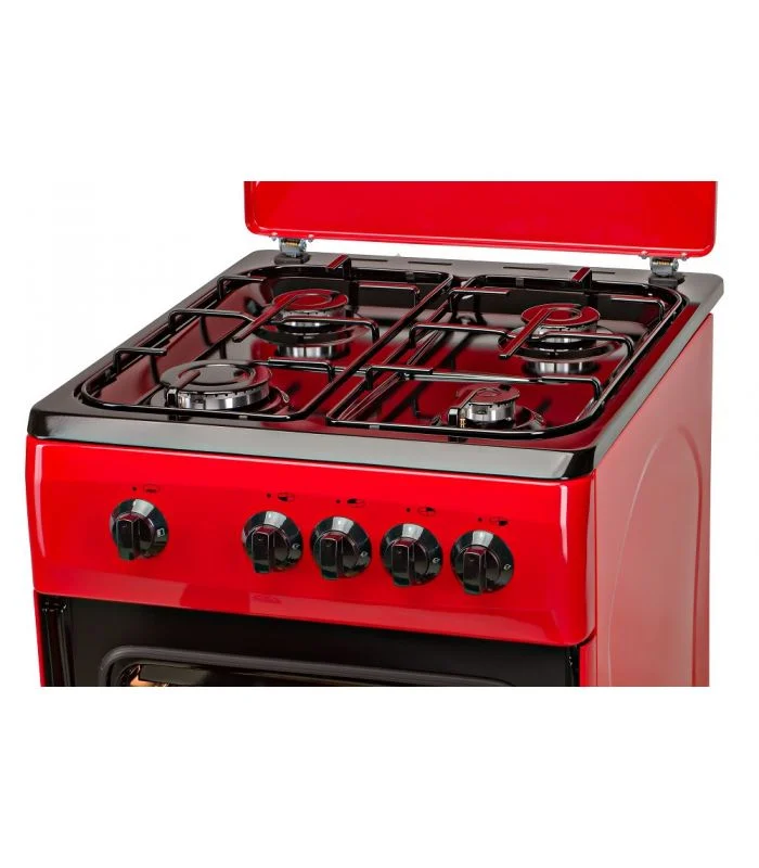 Aragaz pe Gaz LDK 5060 Red RMV, 4 Arzătoare, Cuptor Gaz 46L, Siguranță Plită și Cuptor, Capac Metalic, Grătare Emailate, Duze GPL Incluse, 50 x 60 cm, Roșu, 4 Ani Garanție [5]