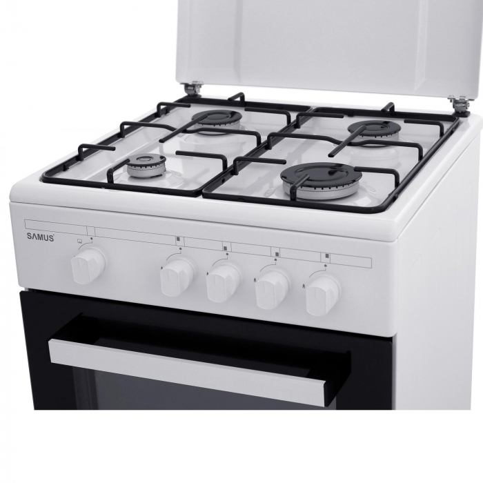 Aragaz pe gaz Samus SM450ABS, Plită cu 4 arzătoare, cuptor 49L, dublu geam, siguranță gaz [6]