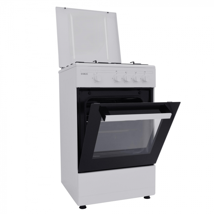 Aragaz pe gaz Samus SM450ABS, Plită cu 4 arzătoare, cuptor 49L, dublu geam, siguranță gaz [2]