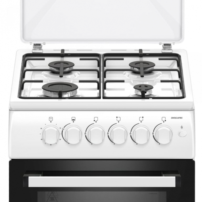 Pachet - Aragaz pe gaz Samus SM561APBS, 4 arzatoare, cuptor pe gaz, aprindere electrica plita, dispozitiv siguranta plita si cuptor, geam dublu la cuptor, timer mecanic, capac metalic + Butelie GPL 26 [3]