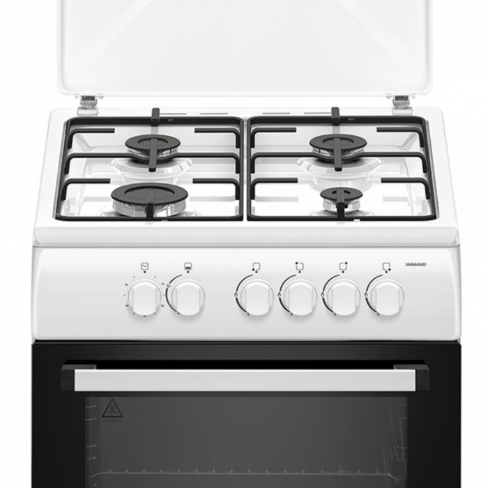 Aragaz pe gaz Samus SM664ABS, 4 arzatoare, cuptor pe gaz, dispozitiv siguranta plita si cuptor, Alb [3]