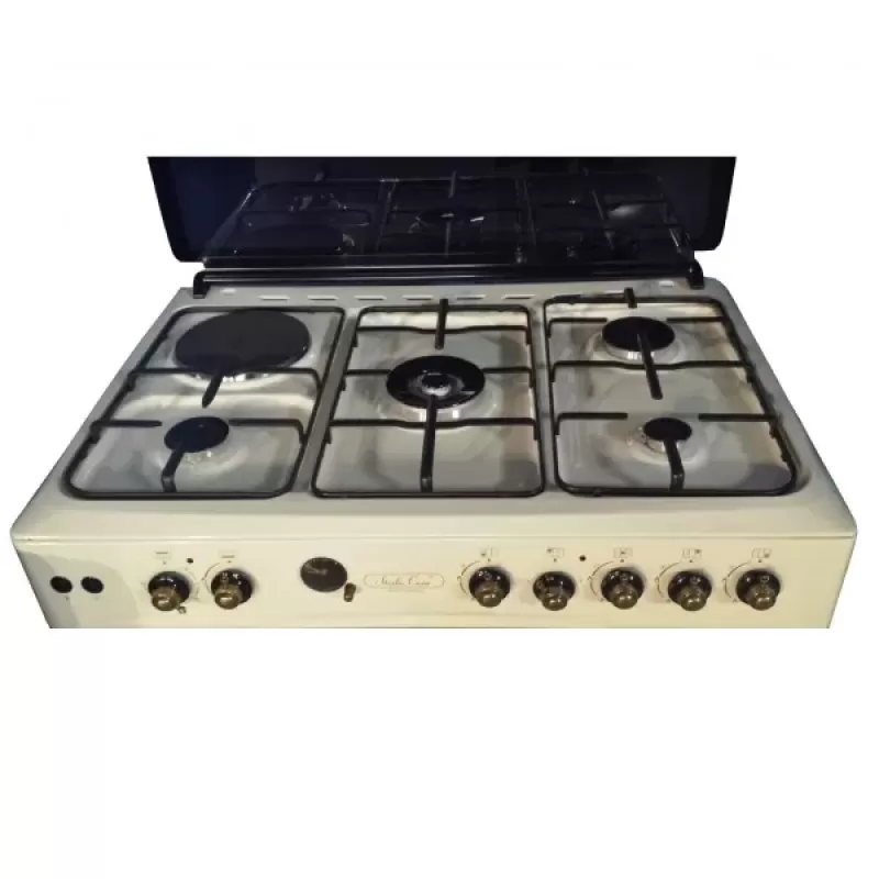 Aragaz rustic 4 arzatoare gaz + 1 ochi electric, Cuptor gaz, Studio Casa Avena, FE90/60, rotisor, grill, gratare fonta [2]