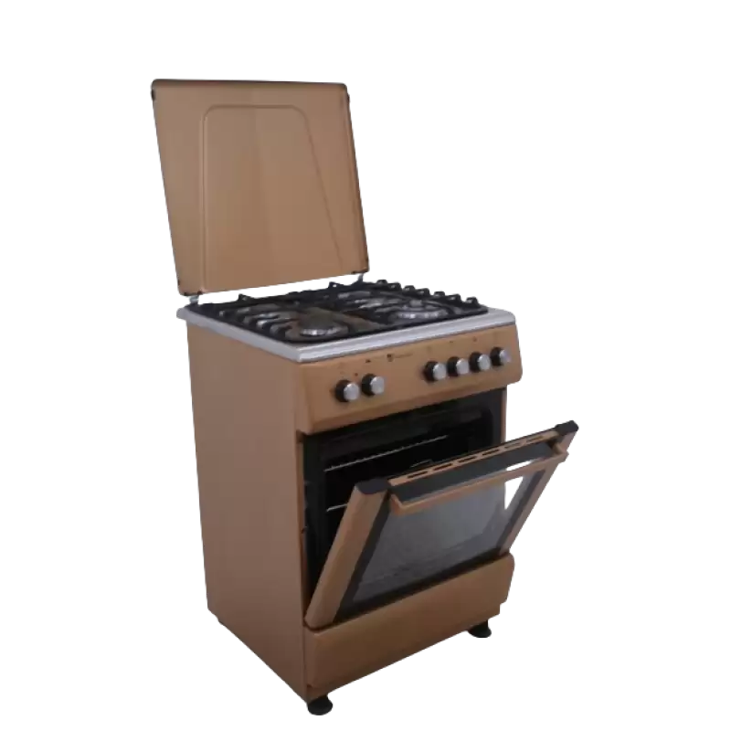 Aragaz Studio Casa Peony Cappuccino Cream 4G, Cuptor gaz, 3 arzatoare gaz +1 Wok, Grill electric, gratare fonta, Aprindere electrica, Valve de siguranta, Cappuccino/ Inox [4]