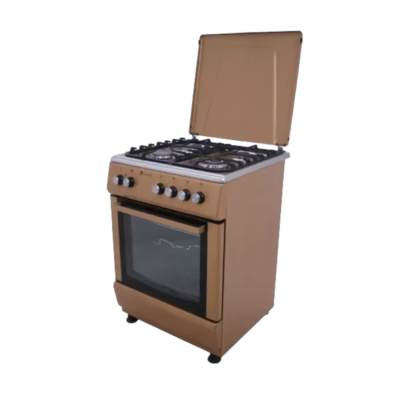 Aragaz Studio Casa Peony Cappuccino Cream 4G, Cuptor gaz, 3 arzatoare gaz +1 Wok, Grill electric, gratare fonta, Aprindere electrica, Valve de siguranta, Cappuccino/ Inox [3]