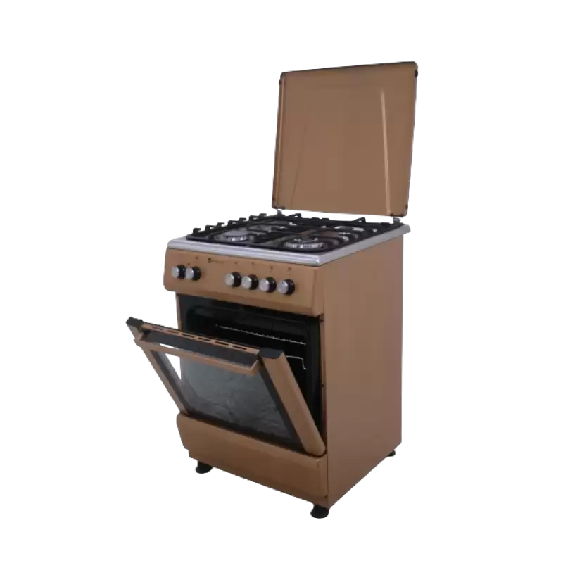 Aragaz Studio Casa Peony Cappuccino Cream 4G, Cuptor gaz, 3 arzatoare gaz +1 Wok, Grill electric, gratare fonta, Aprindere electrica, Valve de siguranta, Cappuccino/ Inox [2]