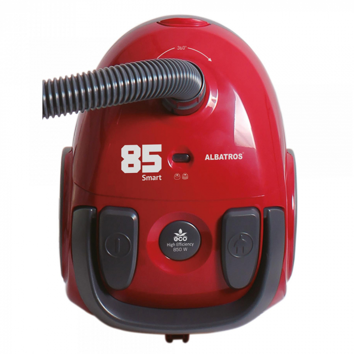 Aspirator cu Sac Albatros Smart 85 ECO-RED – Motor Eco-Type 850W, Absorbție 175W, Sac Textil 1.8L, Furtun cu Rotație 360°, Tuburi Plastic, Accesoriu 2 în 1 și Perie Universală [2]