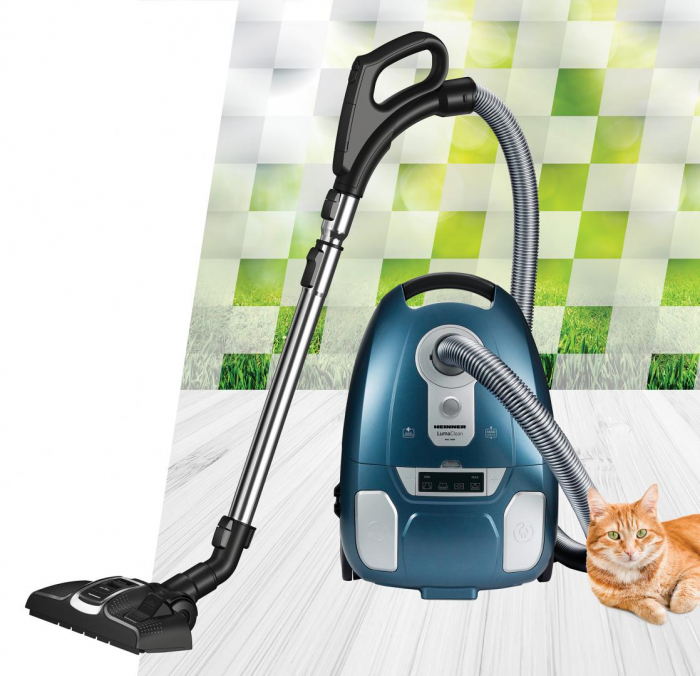 Aspirator cu sac Heinner HVC-MLED700BL, 700 W, Sac 3.5 l, Putere variabila, Operare silentioasa 64db Negru/Albastru [2]