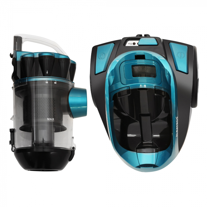 Aspirator fara sac Albatros Urban 90 Eco, Putere 900 W, Filtru HEPA, Recipient 2 L, Negru/Turcoaz [4]