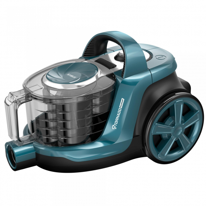 Aspirator fara sac Samus Tornado Eco Power, ciclonic, aspirare uscata, pentru uz casnic, filtru Hepa, 3 litri, 800 W, Turcoaz [2]