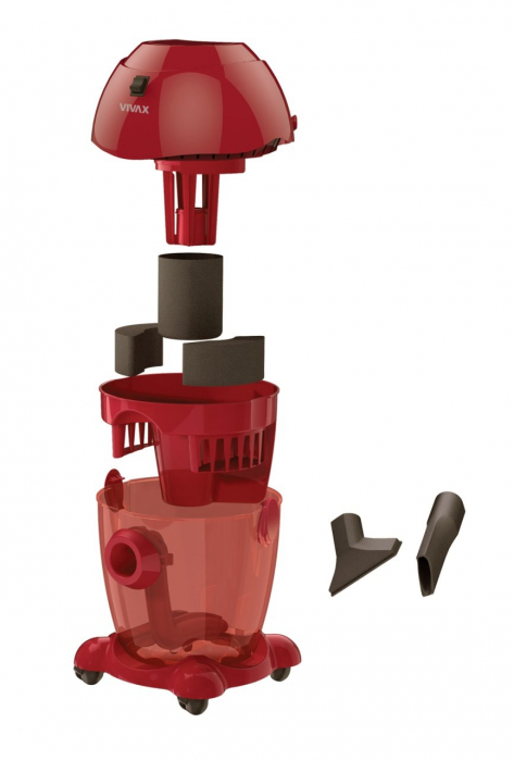 Aspirator fara sac Vivax VCW-2002R R2, 2000W, filtru Spongios, Rosu [3]