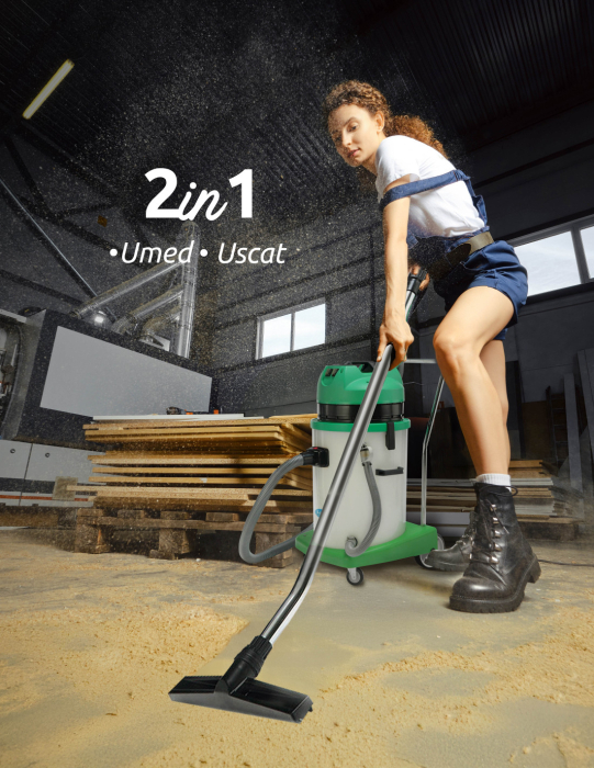 Aspirator Multifunctional Limpio SC603J Umed-Uscat, 60L, 2000W, 2 Motoare, 25 kPa, Debit 106 l/s, Plastic [2]