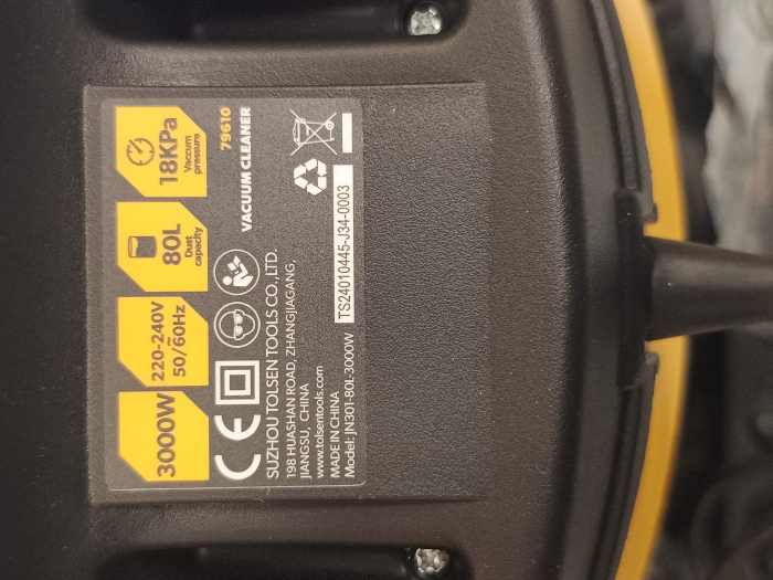 Aspirator uscat și umed 3x1000 W, Capacitate 80 L, Industrial - Tolsen [7]