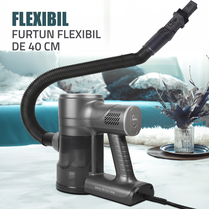 Aspirator vertical 2 in 1 Samus Sticky 60 Eco Gray 600W 16kPa Cyclonic Filtru HEPA Gri [9]