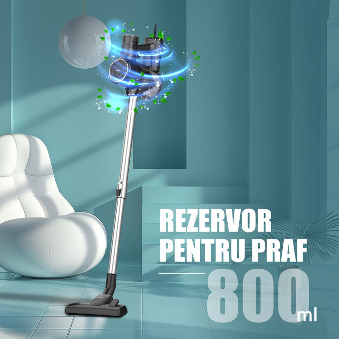 Aspirator vertical 2 in 1 Samus Sticky 60 Eco Gray 600W 16kPa Cyclonic Filtru HEPA Gri [10]