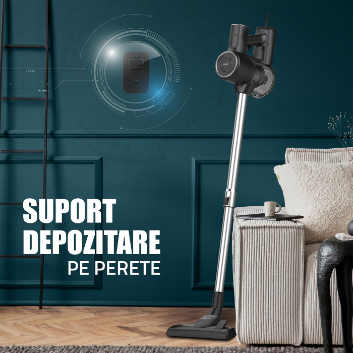Aspirator vertical 2 in 1 Samus Sticky 60 Eco Gray 600W 16kPa Cyclonic Filtru HEPA Gri [14]