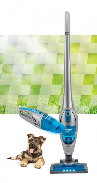 Aspirator vertical Heinner CloudySky HSVC-V21.6GR, sistem de filtrare ciclonic, dubla utilizare: aspirator vertical sau de mana, acumulator Li 22.2V, 110W, 2 viteze, putere aspirare max 8kPa, 0.5L, pe [3]